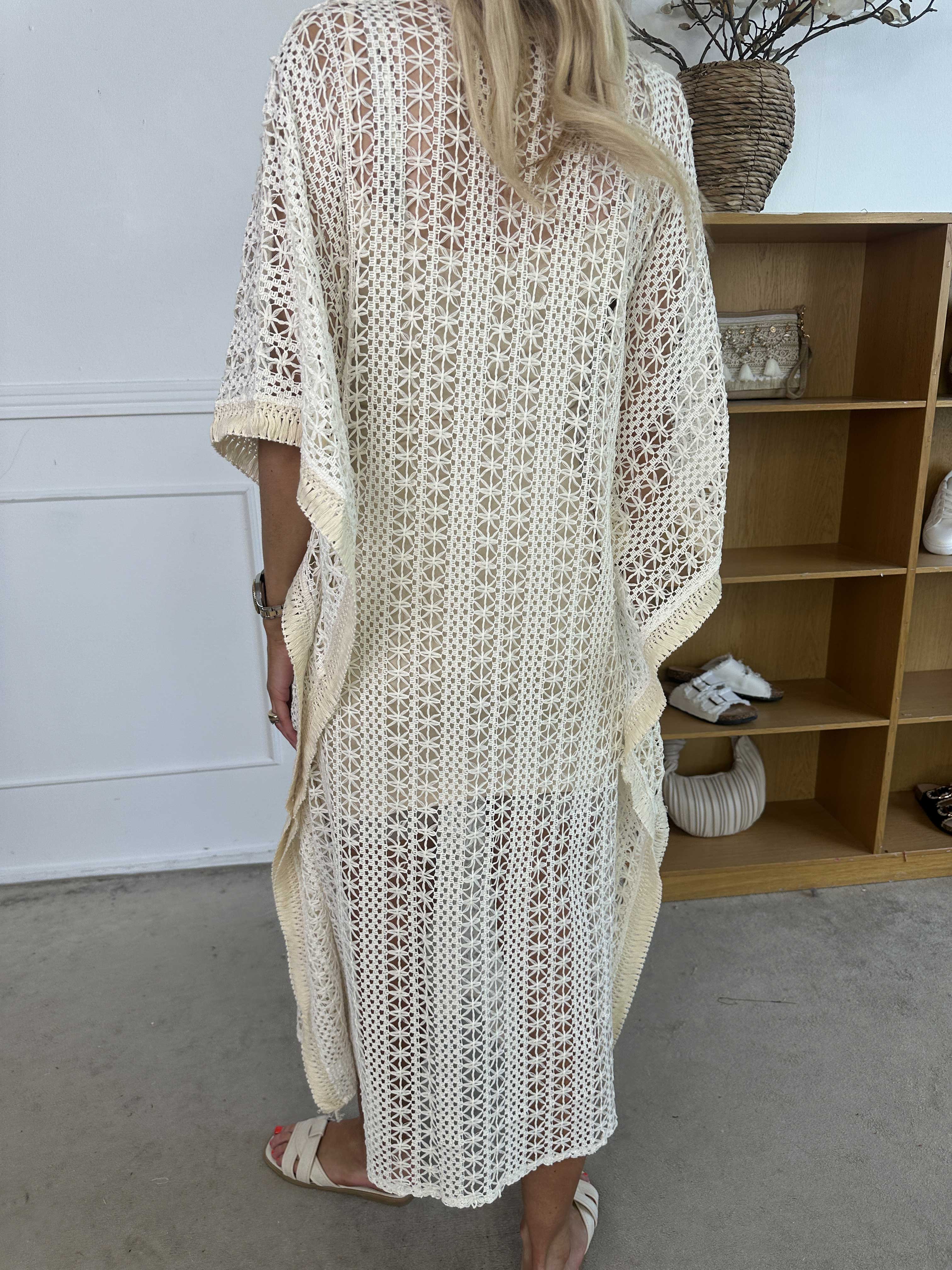 Ruby - Lång virkad bohemisk tunikaklänning